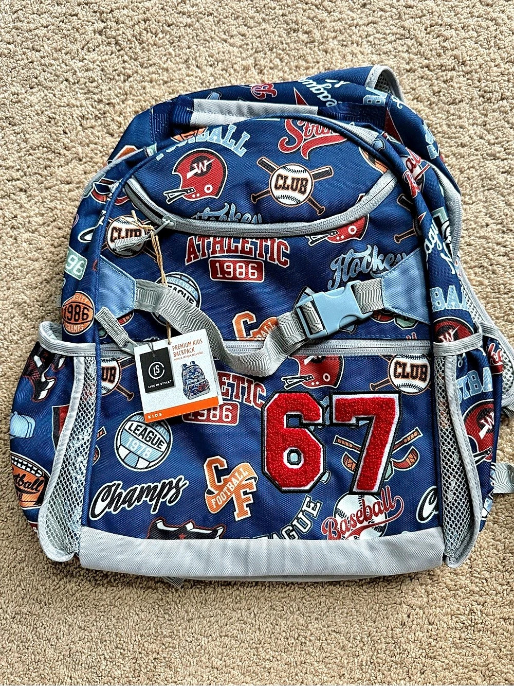 NWT Live in Style Kids Sports Backpack School Bag